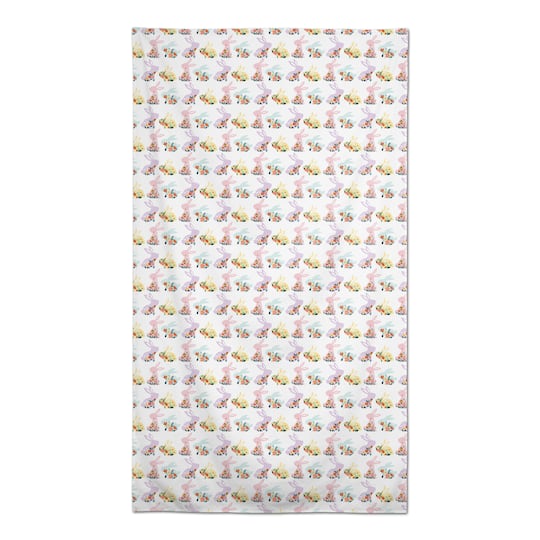 Pastel Floral Rabbits 58&#x22; x 102&#x22; Tablecloth